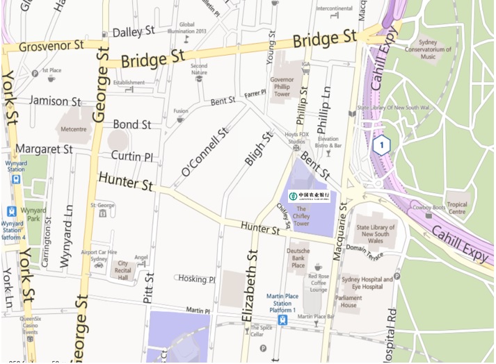 中国农业银行悉尼分行、地址、电话